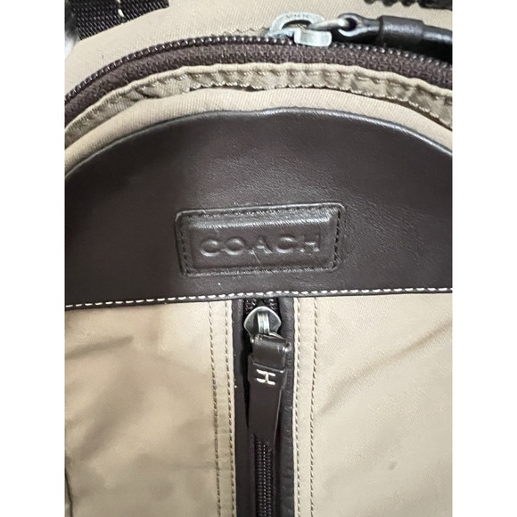 Coach F70692 Canvas & Leather Sling Backpack Shoulder Bag Mens Unisex Travel - Picture 3 of 6